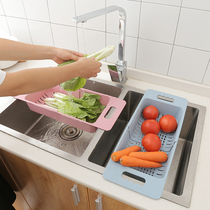 Creative retractable sink drain rack kitchen sink sink bowl dish rack fruit and vegetable water filter rack