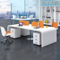Minima Modern White Baking Paint Staff Position Screen Office Screens Staff Desk 2 4 People With Table And Chairs Combination