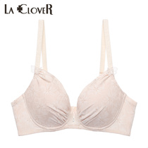 LACLOVER new apricot flower rain series Flower printing simple 4 4 holes thin cup bra LC11JG1