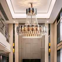 Complex building large chandelier building living room crystal chandelier post modern light luxury villa hotel hall staircase lamp
