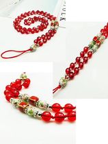 Mobile phone lanyard mobile phone rope lanyard blue and white porcelain bead lanyard ceramic lanyard OPPO VIVO lanyard