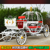 Hot sale Pumpkin carriage horse carriage Wedding commercial reception Wrought iron carriage European royal carriage wedding can be changed to electric