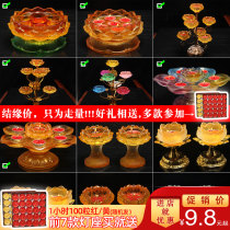 For Buddha ghee candle Candlestick Seven-star glazed Lotus lamp holder Buddhist temple supplies Household Changming lamp holder Oil lamp