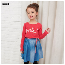 NONOCO childrens clothing autumn foreign cute long sleeve round neck girl T-shirt pullover base shirt