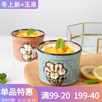 Yuquan Korean ceramic baking bowl household Bowl Classic exquisite simple stewed Egg Bowl underglaze childrens Bowl creative tableware