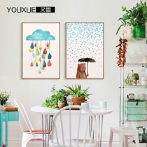 Snow Nordic animal childrens room bedside decoration painting hanging painting living room wall painting model room mural painting