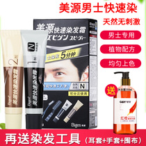 Nippon Meiyuan Mens Quick Hair Cream Hair Dye Cover White Hair Plant Formula Multi-color optional