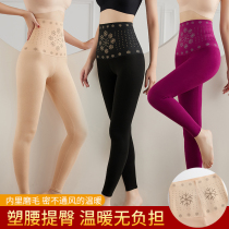 Warm pants womens self-heating warm Palace seamless leggings autumn and winter trousers plus velvet high waist trousers wear tight fit