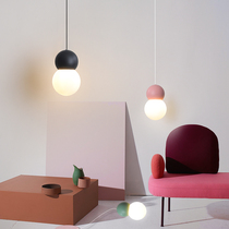 Nordic personality simple single-head bedside chandelier postmodern creative glass ball restaurant Bedroom clothing store chandelier