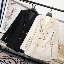 MRMW2021 spring new solid color Korean double-breasted blazer women OL casual fashion suit suit