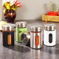 Concorter bottle barbecue glass stainless steel coating canister with hole pepper powder kitchen cucumber powder