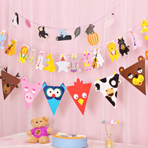 Childrens baby creative letter pennant custom name Photo birthday party pull flag package decoration layout
