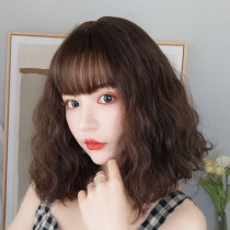 Wig female short hair Gas quality repair face medium long hair Wool roll corn hot wig set net red natural girl full headgear