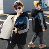 Boys autumn winter coat 2021 new foreign atmosphere children plus velvet padded lamb fleece Autumn Winter