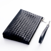 Handbags Male genuine leather handbag Woven Hand Grip Bag 2019 New Bull Leather Soft Leather Tide Clip Bag Men Envelope bag