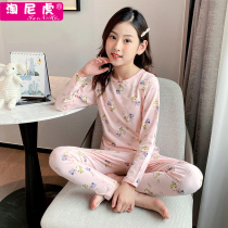 2021 autumn winter girls underwear set children autumn clothes autumn pants girls Middle and big children cotton sweater baby warm pajamas
