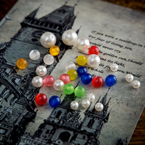 Tang Rabbit rabbit DIY handmade material Beads Ornaments Accessories Imitation Pearl colored resin Cat Eyes Round Pearl ten