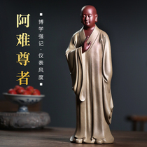 Yixing original mine purple sand monk pure handmade creative decoration lucky ornaments purple sand tea pet crafts Buddha statue ornaments