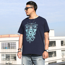 Fat - sleeved short - sleeved T - shirt large men to fat - leisure summer fat