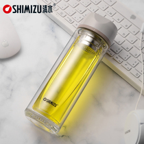 Clear water SM-8351 double glass glass simple fresh transparent water Cup portable hand cup office tea cup