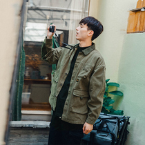 BDCT army green frock coat men loose Japanese retro 2020 spring and autumn trend casual wild jacket