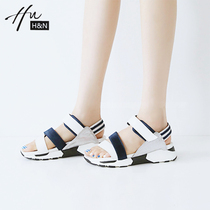 Sports Sandals Women Summer 2021 New Black and White Flat Joker Leisure Soft Bottom Light Roman ins Tide