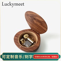 30 tone music box customizable songs Walnut music box Solid wood shell love birthday gift for girls