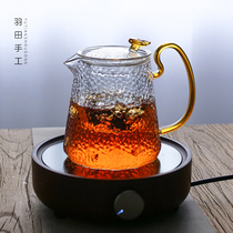 Down-field teapot high temperature resistant glass home resistant to thermo-electric pottery oven cooking teapot suit Japanese style hammer filter Flower Teapot