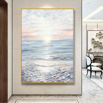 Significant hand-painted oil painting Sea Sunrise porch painting modern light luxury corridor aisle living room background wall decorative painting