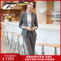 Kulod 2021 autumn and winter gray professional suit suit women fashion overalls temperament commuter suit formal dress