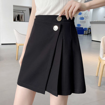 Suit skirt skirt women Summer thin A- line dress 2021 new spring and autumn dress irregular black skirt