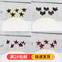 Love pentagram Peach Hearts Crown Birthday Cake Decoration Plugin Baked Goods Plug-in Net Red Sweet Table Decoration