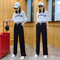 Ocargo Broadlegged Pants Sports Suit Women Spring Summer 2022 New Fashion Foreign Gas Loose Slim T-shirt Leisure Two Sets