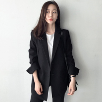 Advanced Sensation Fried Street Suit Jacket Woman Spring Autumn 2022 New Korean Version Inglém Wind Casual Loose black Little West suit