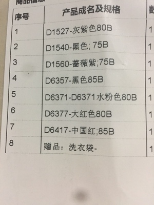 大家参考下图一型号，图2三件比较满意，穿上聚拢效果不错，收副乳效果可以。图3各方面效果一般，肩带略显单薄。图4黑色杯挺立体的，红色也不错，人有点懵，到货才知道买的38的，送老妈好了。图5还行。尺码都比较正，就是味道太刺鼻了，在网上买第一次遇到。
