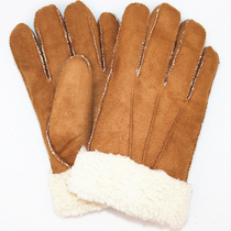 Meixian wool gloves plus velvet cold and thick warm men and women outdoor windproof