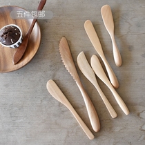 Wood solid wood Wooden cake knife Mask knife Spatula Jam knife Butter knife Wind Japanese household creative simplicity