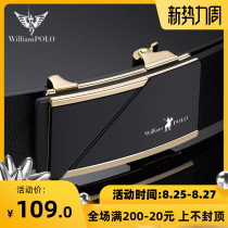 Paul belt mens leather mens inner buckle pure cowhide tide automatic buckle belt personality casual young student pants