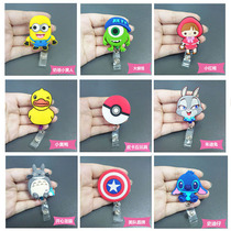 Nurse tag telescopic buckle Cartoon cute pocket clip Badge lanyard Easy-to-pull buckle work permit brand buckle customization