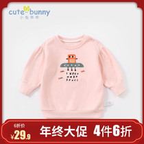 cutebunny baby clothes 2021 autumn new girls long sleeve coat baby casual pullover clothes tide