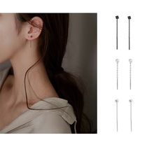 S925 silver needle simple small square earrings cute small round bead earrings female personality silver bean earrings trendy earrings