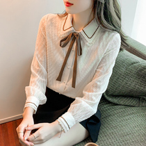 Spring and autumn butterfly snow shirt spring dress 2023 new long sleeve lady shirt spring shirt woman