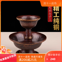 Tibet auspicious pattern protection cup pure copper Tibetan antique for Buddha for the protection of cup ornaments Nepal handmade