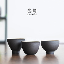 Three-year-old rust tea cup ceramic tea cup kung fu tea set master cup coarse pottery single Cup Japanese handmade small tea cup