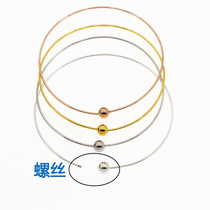 S925 sterling silver single bead turnbuckle hand ring DIY handmade beaded bracelet screw bead round bracelet heart bracelet