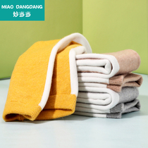 Miao Dangdang childrens warm cotton pants autumn and winter boys and girls wool pants thickened baby wear single leggings