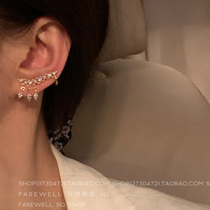 Super exquisite ~ ins Wind zircon earrings stud earrings all-in-one super fairy temperament earrings 2021 new earrings Korea