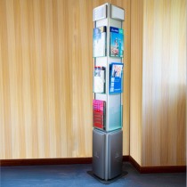 Three-sided rotary data rack Office data rack Leaflet magazine rack Book and newspaper rack Sales brochure rack