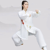 New tai chi clothing elastic cotton practice Martial Arts Taijiquan Costume China Wind Morning Practice performance Hand-painted Goldfish