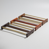 Zhisheng ebony solid wood cup holder Kung Fu tea road tea tray Tea table Tea table accessories Drain rack Mahogany rosewood shelf